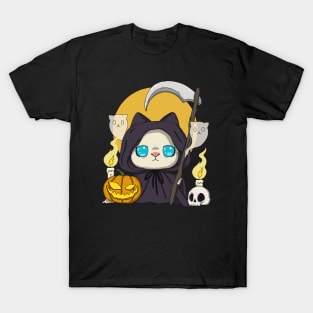 Cute Grim Reaper Neko T-Shirt